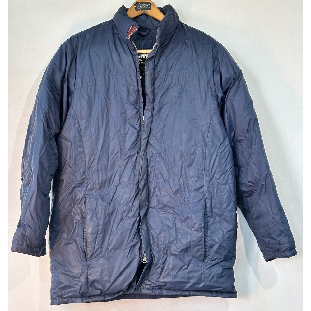 Down Filled Puffer Jacket Quilted Parka Jacket Gorpcore Mens XL Blue Excellent